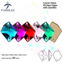Pubrilex Cosmic Shape Sew On Rhinestones K9 Glass Crystal Strass Edge with Chamfers Rhinestones for Garment Jewelry Decoration