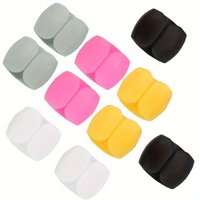 5/30Pcs Silicone Cable Organizer Clips,Wire Management for USB Charging Cable,Earphone Cord, Mouse Wire,Black White Pink Color