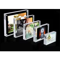 Clear Acrylic Picture Photo Frame Magnetic Photocard Holder Poster Display Stand Christmas and New Years Photo Protection Tool