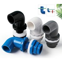I.D20 ~ 50 mm PVC Aquarium 90 ° Connecteur de Drainage coudé, Joints de débordement d'aquarium, tuyau d'alimentation de sortie d'entrée d'eau, raccords de vidange à monter soi-même