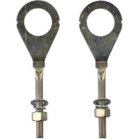 2Pcs Durable 18mm Motorcycle Chain Metal with Dia Hole Motorbike Axle Adjuster Silver Tensioner for Honda CG125