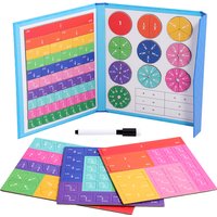 Kids Arithmetic Educational Toys Wooden Puzzle Book Set for Children Magnetic Fraction Learning Teaching Aids Math Montessori
