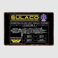 Sulaco schematic, Weyland Yutani Posters Metal Sign Poster Garage Wall Art Decoration Club Tin Sign Vintage Home Room Decor