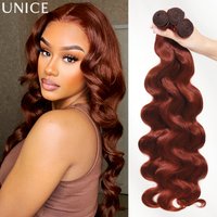 UNice Reddish Brown Body Wave Bundles 1Pcs/Lot 100% Human Hair Bundles 100Grams Per Bundle Hair Extensions