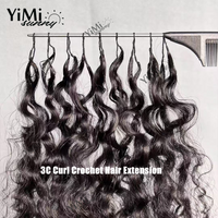 3C Burmese Curly Feather Crochet Human Hair Extensions 200 Strands Knotless Pre Separated With String For Braiding Yimisunny