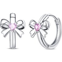 2026 New 925 Sterling Silver Fashionable Heart-Shaped Bow Women Earrings Brilliant Wedding Engagement Star Earrings Jewelry Gift