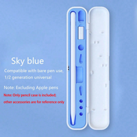 Portable ABS Silicone Case Storage Box for Apple Pencil, Nib Holder Stand, Protective Cover for iPad Pencil Stylus Pen
