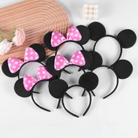 6pcs Lovely Ears Kids Headbands Hair Party Sequin Birthday Accessories Hairbands Polka Dot Bows Girls Headband