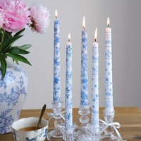 2pcs 25cm Blue-and-white Taper Scented Candles - Home Decoration Candlelight Dinner Table Wedding Decor, Birthday Party Gift
