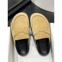 Women's Leather Slip-On Thi Bot Sandals High-End Feelings Street Sle Four Seasons Wear Comfortable Breathable Slippers