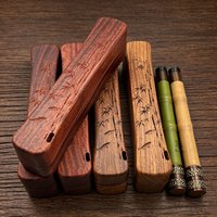 Tenkara Fishing Rod & Wooden Box, Ultralight Short Stream Rod, Travel Fishing Kit, Custom Name & Pattern Engraving