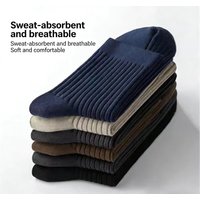 5 Pairs Men's Pure Cotton Mid-Calf Socks, Anti-Odor Breathable Comfortable, Business Casual All-Season Socks, Fast Delivery