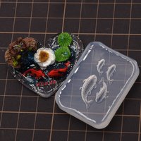 Porcelian Resin Clay Cute MIni Koi Fishing Silicone Mold UV resin Gule Jewerrly Mini Goldfish DIY silicone Molds