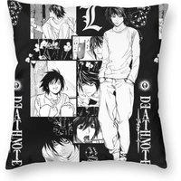 L Lawliet Death Note Pillowcase Printed Polyester Cushion Cover Decor Pillow Case Cover Living Room Wholesale 18''