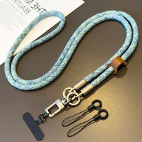 Universal Adjustable Crossbody Phone Lanyard Anti-Lost Anti Drop Braided Neck Strap with Patch Tab Clip for All Smartphone Cases