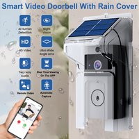 Sonnette sans fil extérieure étanche avec couverture solaire caméra WiFi porte numérique Peepholes interphone pour maison intelligente vidéo oeil anneau cloche