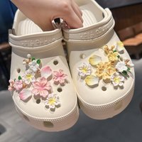 sakura Shoe Charms Set fashion Colorful Flower Advanced Shoe Decorations DIY Detachable buckle Shoes accessories 1Set