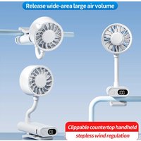 Portable Clip Fan with Soft 360° Flexible Hose Cooling Device Rechargeable Adjustable Speed Perfect for Picnics Beach Offices