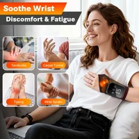 Elektrisches Handgelenk-Massagegerät mit Wärme-Vibrations-Funktion, 3 Modi, 3 Stufen, Wärmetherapie-Gurt für Büroarbeiter, Gamer und Arthritis-Patienten