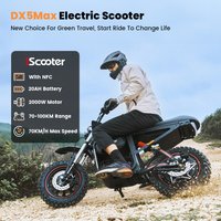 IScooter DX5Max Elektrofahrrad für Erwachsene, 2000W Motor, 52V 20AH 1040Wh Batterie, 100KM Reichweite, 70KM/H Geschwindigkeit, 17 Zoll Offroad-Fettreifen, Scheibenbremse, Smart NFC-Sperre,
