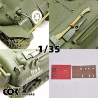 Scale model kit parts & upgrade parts Light Guard Headlight Protective Grille Tie-Down Cargo Straps for M4 Sherman Tank 1/35