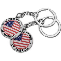 NYC US United States of America Keychain Metal Key Ring Star Stripe US Flag Souvenir Patriotic Christmas Gifts for Men Women