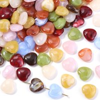 30pcs 15X15.5mm Heart Acrylic Beads Dual Color Straight Hole Loose Bead For Jewelry Making DIY Bracelet Earrings Phone Key Chain