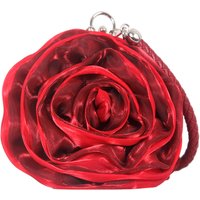 Women's Silk Wedding Clutch with Camellia Flower, Elegant Bride Evening Bag for Wedding Party Prom, Vintage Handbag