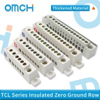 OMCH TCL Terminal Block 6 8 10 12 Holes Brass Strip Neutral Ground Strip Brass Terminal Power Distribution Box Zero Ground Strip