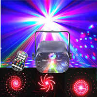 Party Light DJ Disco Ball RGB Sound-Activated LED Strobe Light Flash Projector with Remote Control for Home Gatherings