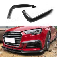Carbon Fiber Front Fog Lamp Corner Splitters Trims Cover for Audi S3 A3 Sline Sedan 2017-2019 Foglamp Eyelids Strips Trim Trims
