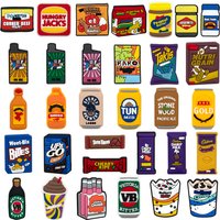 1PCS Australian Style Shoe Charms Beer Snack Chocolate Clog Accessories Pins for Women Men Soda Drink Shoe Decoration Buckle