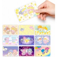 Couple Kawaii Little Twin Stars 4pcs Credit Card Skin Stickers Suitable for Bank Debit Subway Bus Transit Pass Decorative Cover