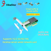 XikeStor 10G Gigabit Ethernet PCIe x4 Desktop Server Wired Network Card SKN-8127AF-1SFP+ Supports 1G/2.5G/5G/10G Data Rates