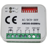 12V-24V Receiver Controller Board Multi Frequency 2 Channel Receiver 433.92-900MHz Multi Garage Door Opener Receiver