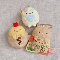 Cartoon Sumikko Gurashi Plush Toy Keychains Stuffed Animals kawaii san-x Ebifurai no Shippo Tonkatsu Butter Grandpa bag Hanging