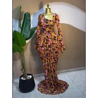 sexy Women Floral asymmetrical Neckline Ruched Long Dress 2026 Elegant Birthday Party Long Sleeve Stacked Midi Maxi Dresses