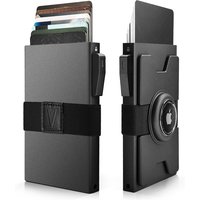 Smart Airtag Wallet Men: Metal Wallet with Airtag Holder - AirTag Wallet for Men Airtag, Slim Minimalist Pop Up Card Wallet