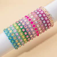 2023 New Design Colorful Bracelets For Women Inlaid Shiney Resin Diamond Elastic Bangle Acrylic Crystal Candy Color Jewelry