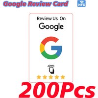 100/200 szt. Białe karty NFC do recenzji Google, wielokrotnego użytku, oszczędzają czas, przyjazne dla użytkownika, zapraszają do recenzji na Google.