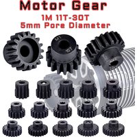 M1 5mm 11T 12T 14T 15T 17t 18t 20T 21t 22T 24T 25T 26T 28T 30T Black steel metal Pinion Motor Gear For 1/10 Rc Model Car Motor