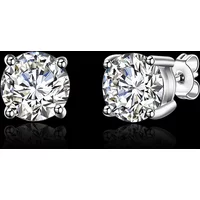 925 Sterling silver classic diamond stud earrings for women Luxury Fashion Party Wedding Accessories Jewelry Christmas Gifts