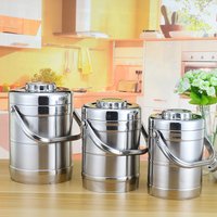 Classic Style Portable Large Capacity Lunch Box With Heating Stainless Steel Food Container Thermos For Kids Storage Bento Box