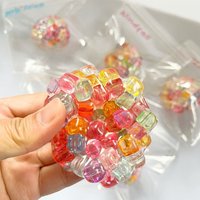 Crunchy ASMR Ice Beads Filled Squishy Stress Balls Super Soft Squeeze Sensory Fidget Toys Anxiety Relaxation Gift for Adults