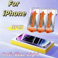 3Pcs Tempered Glass Screen Protector Anti Blue-Ray For iPhone 17 16E 16 15 14 13 12 11 Pro Max XS XS HD Clear Scratch Resistant