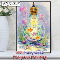 100% Fairy Dust Diamond Painting Kit Handicrafs Square Mosaic Embroidery Light bulb Cross Stitch Diamond Art Full Crystal Decor