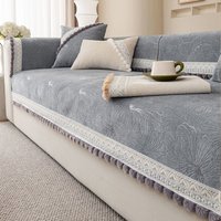 Tassel Pom-pom Sofa Cover Cream Style Jacquard Straight Sofa Throw Blanket Machine Washable Four Seasons Universal Home Decor