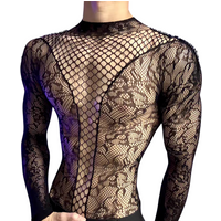 Summer Men's Mesh Tank Transparent Full Sleeves Round Neck T-shirt MenWomen Comfortable Breathable Bodysuit Trend Party Clothing