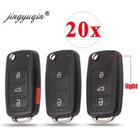 jingyuqin 20pcs/lot Flip Key Case For New VW Transporter Polo GOLF 202AD 202H Folding Remote key Shell Fob 2/3/4 Button