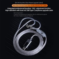 KZ M2 Professional Full Range DAC Decoding Dual HD Three Level Tuning Microphone Type-C Interface Silver Plated Cable